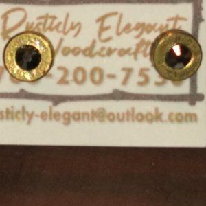 Brass 9 mm stud earrings